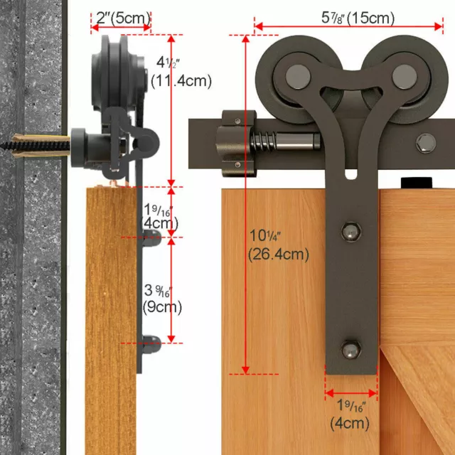 5-16FT Sliding Barn Door Hardware Kit Closet Track kit for Single Double Door 2