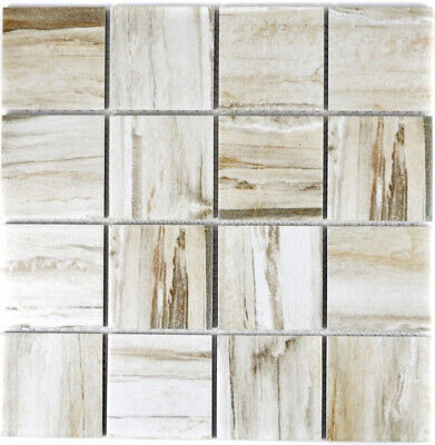 Braun Céramique Mosaïque Mur Blanc Beige Braun Ornament Décoration Vintage,Rétro 