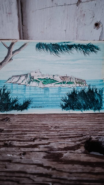 Quadro a olio con scorcio di isola - firmato Zanfrisco