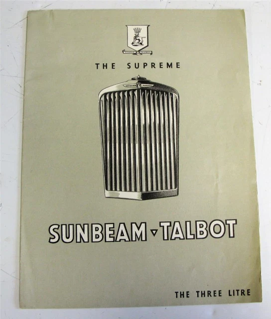 SUNBEAM TALBOT 3 Litre Range Car Sales Brochure 1939 Coupe Tourer Saloon SUNBEAM TALBOT 3 Litre Range Car Sales Brochure 1939 Coupe Tourer Saloon