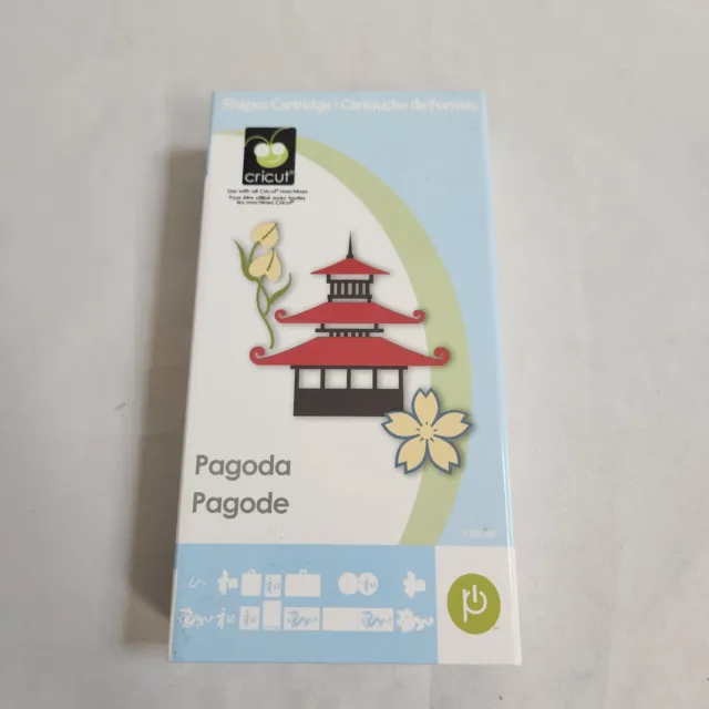 Cartucho Sellado Cricut PAGODA Superposición Caja Manual Asiático Japón Formas de Panda