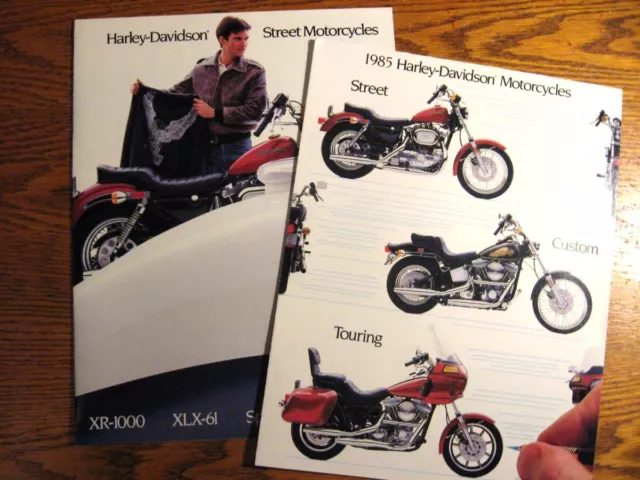 1985 Harley Davidson Brochure Lot (2) Electra Super Glide Sportster Police XLX61