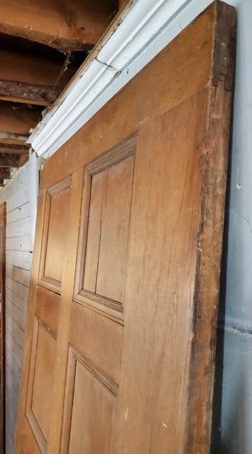 Huge Victorian  Oak Paneled Pocket Door 48 X 110 2