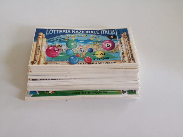 LeCoseDiRossy 1989/1998 lotto di 87 Biglietti Della Lotteria In Ottimo Stato/FDS