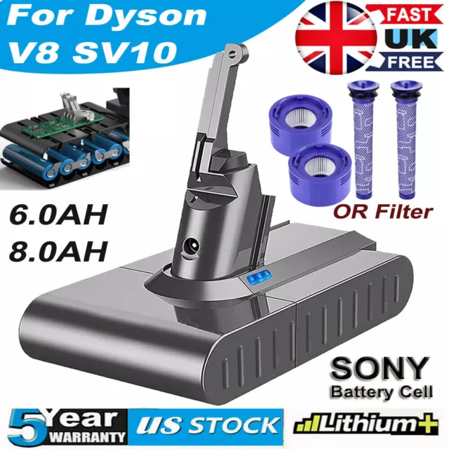 Genuine Battery 8000mAh For Dyson V8 SV10 Animal Absolute Fluffy Vacuum Cleaner