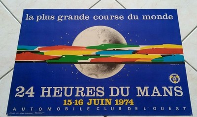 Affiche Ancienne 24 Heures Du Mans 1970 – Toile Rare édition Le Mans
