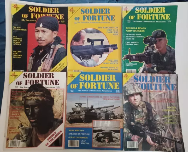 Lot of 6 Soldier of Fortune Magazines 1982 READ DESCRIPTION