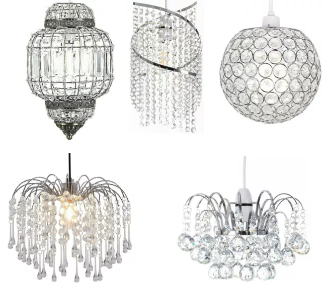 New Modern Ceiling Chandelier Pendant Light Lamp Shade Acrylic & K9 Crystal Drop