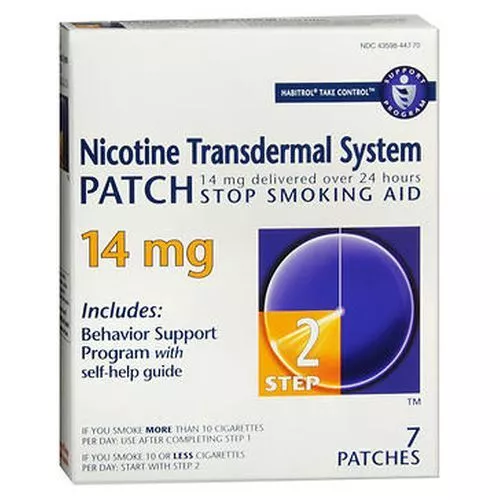 Habitrol Nicotine Transdermique Système Patches Étape 2 14 MG 7 Chaque Par