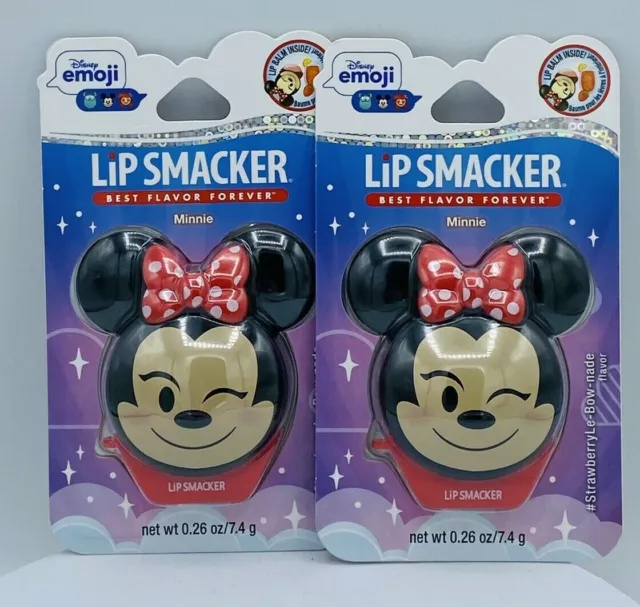 2 X Disney Emoji Lip Smackers-Minnie-Strawberry-Volume Discounts