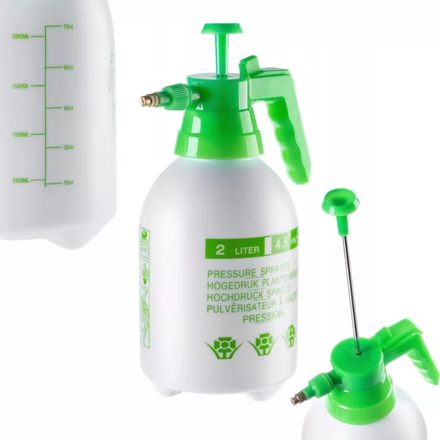 KADAX pulverizador manual, botella pulverizadora de plástico, verde, 2L