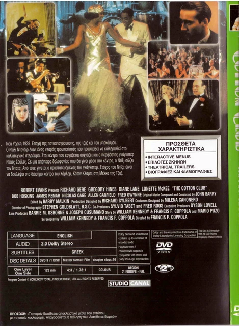 THE COTTON CLUB (Richard Gere) [Region 2 DVD] EUR 13,20 - PicClick IT