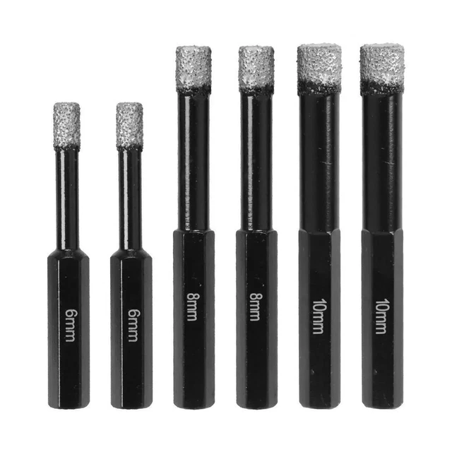 Trockenbohren Granit Fliesen Marmor Sechskantschaft 6mm 5er Set Diamantbohrer Mit Sechskantschaft – Für Granit, Fliesen, Mauerwerk Trockenbohrer Für Granit