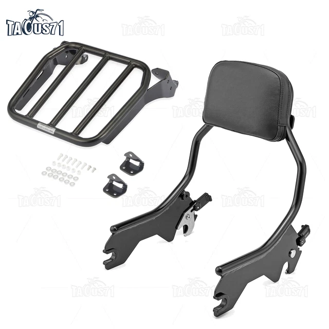TCMT Detachable Tall Sissy Bar Passenger Backrest For Harley Softail Street Bob FXBB (2018-2025) – Gloss Black