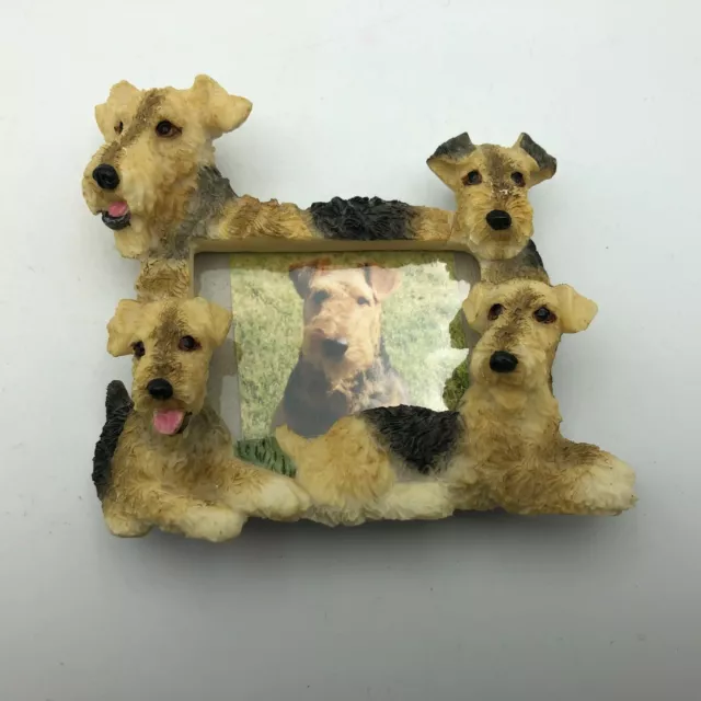 Fox Terrier Picture Frame For 1-1/2" x 2" Photo Dog Lovers Cute 3D Resin Small