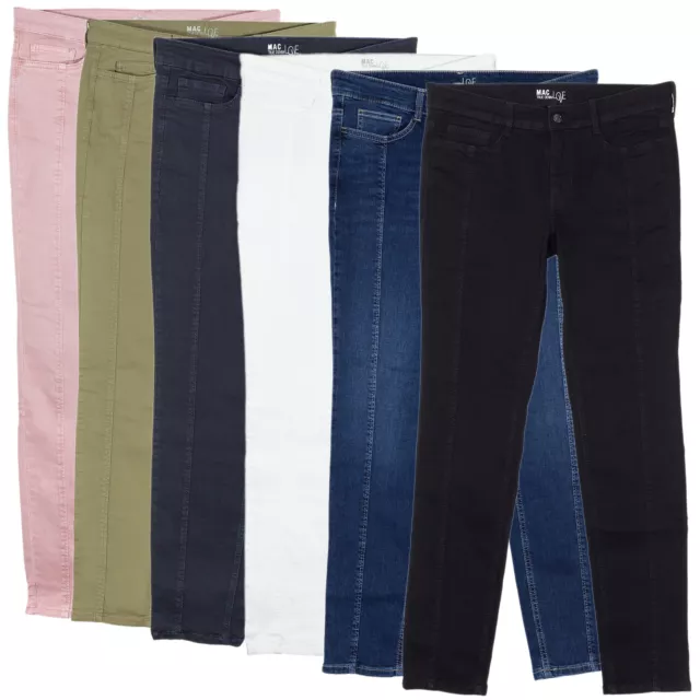 MAC Angela Pipe Stretchjeans Slim Leg Damen Denim Blau Khaki Rosa Schwarz Weiß