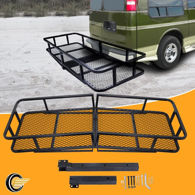 FOLDING HITCH MOUNT Cargo Carrier Rack Luggage Basket For 2" x 2