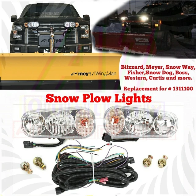 UNIVERSAL HALOGEN SNOW Plow Lights Kit Fits Boss Western Meyer Blizzard