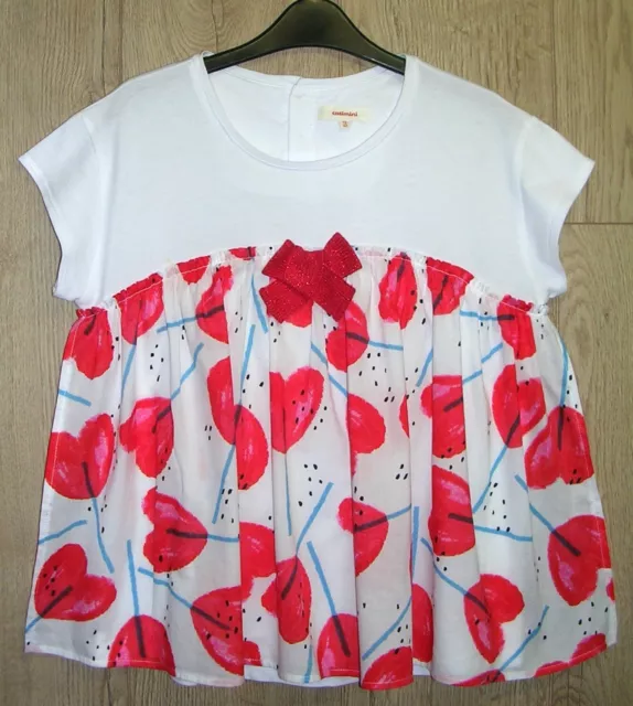 Set outfit mix e match con stampa tulipani bianchi rossi Catimini età 12 2