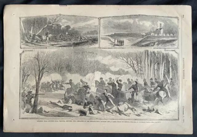 December 1861 Harpers Weekly Newspaper Civil War Fairfax Upton Hill Hunters Mill