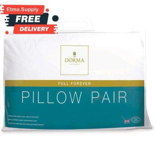 2 PACK NEW Dorma Full Forever Medium Support Pillow Pair For Side