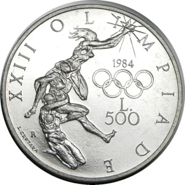 elf  San Marino 500 Lire 1984 Olympic Games  Silver