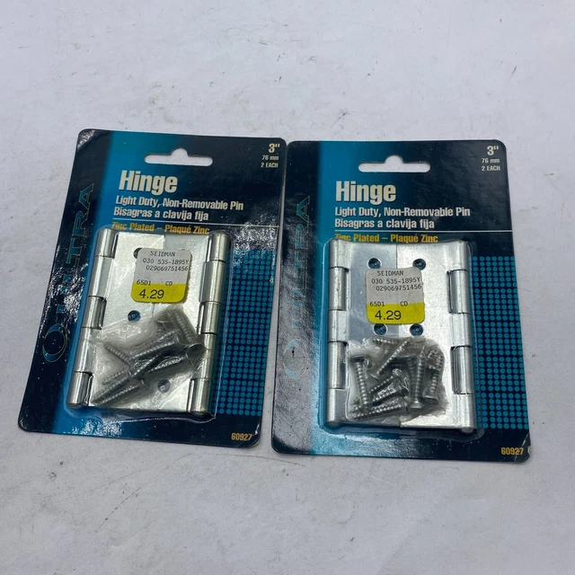 LOT OF 3 ULTRA Hinge Light Duty Zinc Plated Fence Gate Barn Door 3" 60927