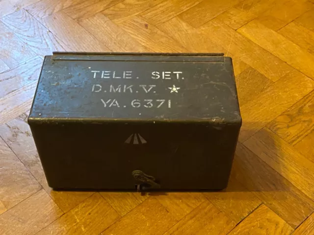 TELE.SET MK V WW2-telefono da campo Inglese IIGm compmeto di cassa