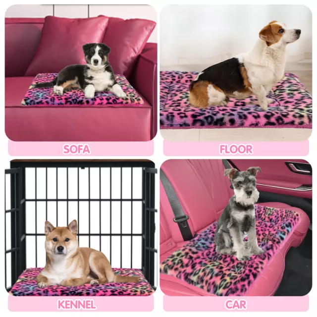 Plush Pet Mat Dog Cat Crate Pad Bed Cushion Blanket Reversible Machine Washable 3