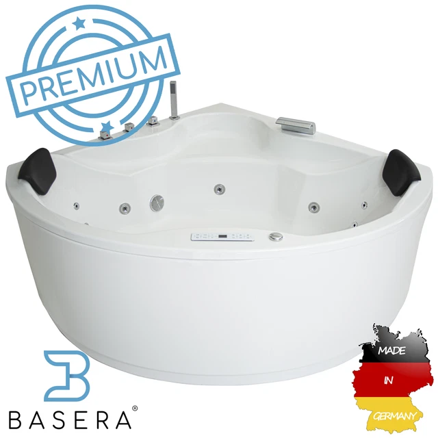 Bañera de hidromasaje de esquina interior Basera® PREMIUM Nendo 149 x 149 cm con 21 masas...
