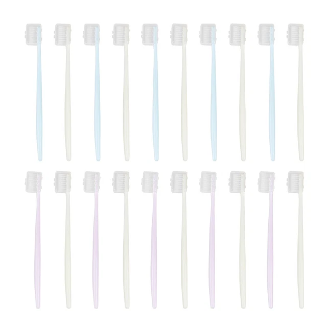 20 pezzi spazzolini da denti morbidi nylon maniglia in plastica spazzolini da denti spazzolino semplice