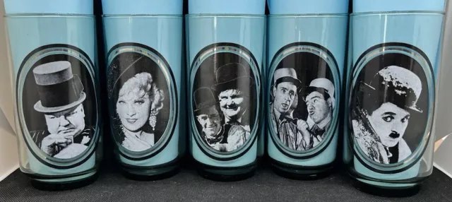 VINTAGE 1979 ARBY'S COLLECTOR SERIES MOVIE STARS SET OF 5 Glasses