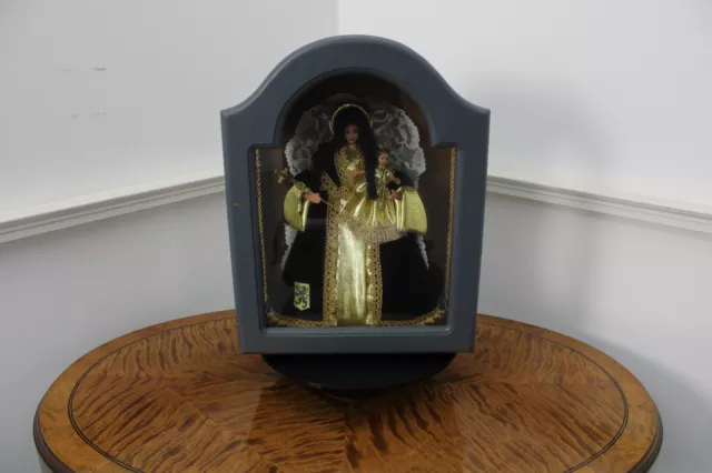 Wachsfigur Antik Klosterarbeit Heilige Mutter Maria mit Jesuskind Acc001