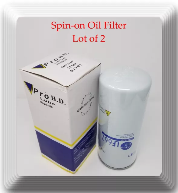 2 x LF667 Engine Oil Filter Fits Caterpillar Engines & Machines Volvo Ford GM &