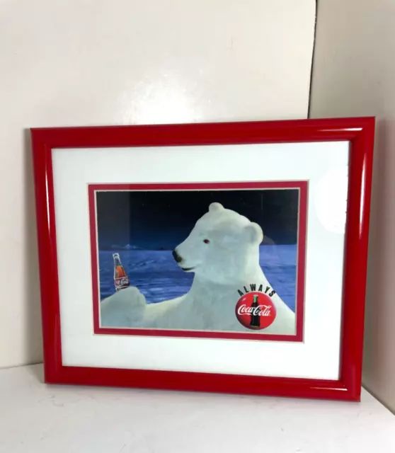 Coca-Cola Polar Bear Animation Art w/ COA Red Framed 9” X 11"