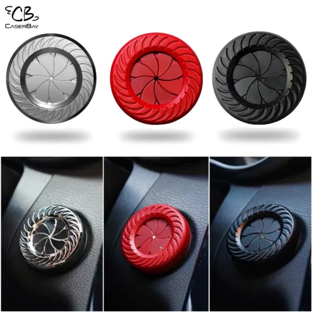 2 Of Start Button Cover Cool Rotary Gear Metal Decoration Protective Accessories
