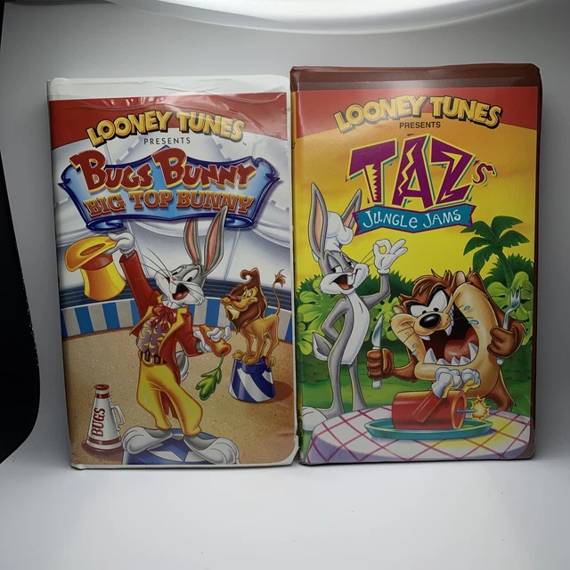 LOT 2 LOONEY Tunes Bugs Bunny VHS Tapes Big Top Bunny and Tazs Jungle