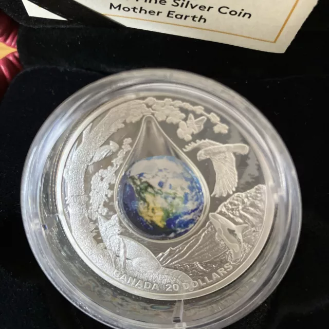 Mother Earth $20 2016 1Oz 3D Pure Fine Silver Proof Canada Coin Stunning Bu