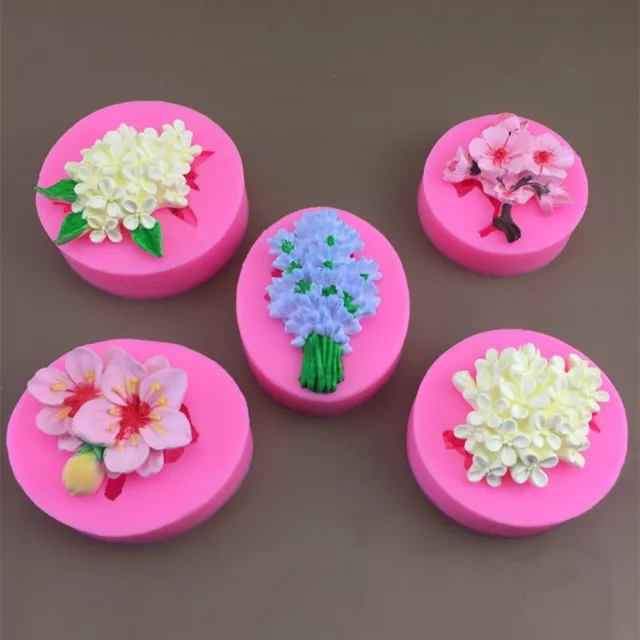 Rose Bloom Silicone Candle Mold Flower Clay Chocolate Resin Decorate Mould  Tools