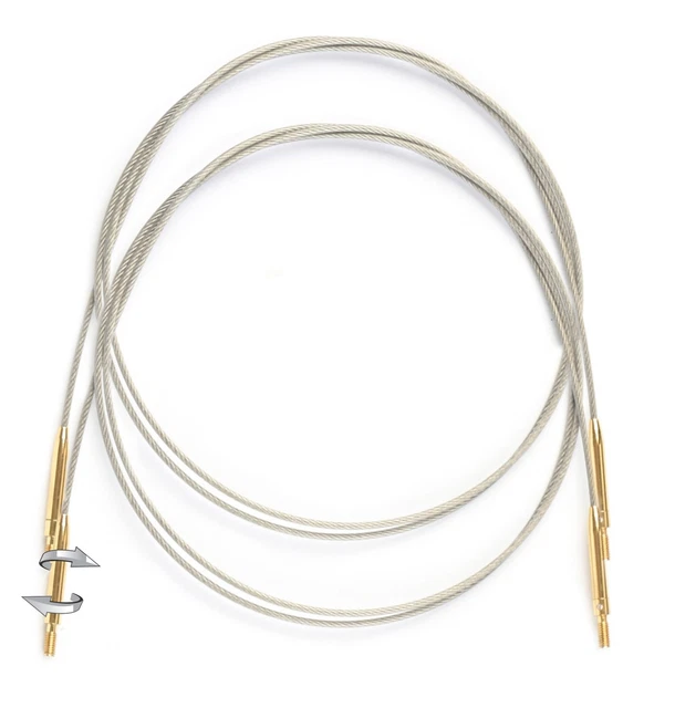 Cables giratorios linterna luna 30"" (40"" con puntas) - acero inoxidable con chapado en oro