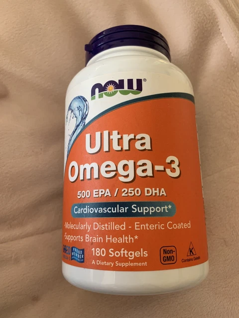 NOW FOODS ULTRA Omega 3-D Fish Oil, 500 EPA/250 DHA, 180 Softgel Inc ...