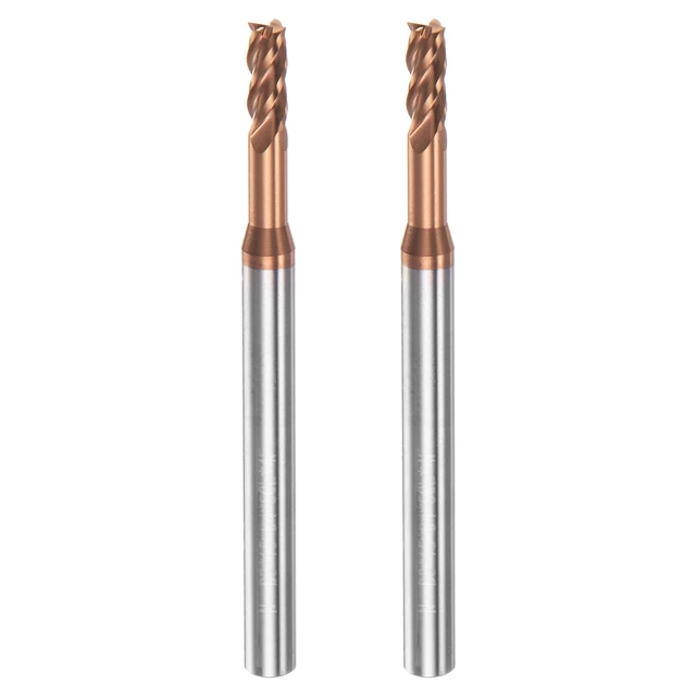 Lot 5 Fraises Carbure 3mm Bout Carré HRC55 Revêtues AlTiN - Fraisage CNC
