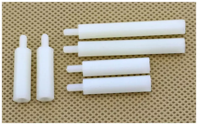 US 50pc M4 x 13+6mm Nylon Hexagonal Pillar Female and Male Standoff Spacer White 3