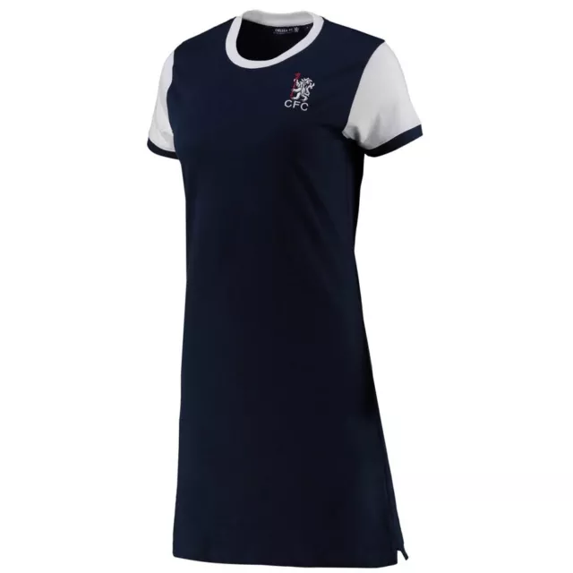 Chelsea FC  Retro Football T Shirt Dress Womens 10 Team Crest Top CHT5