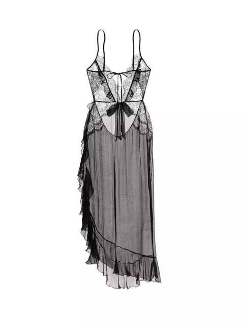 $328.00 Victoria's Secret Designer Collection Lace & Silk Slip M in black