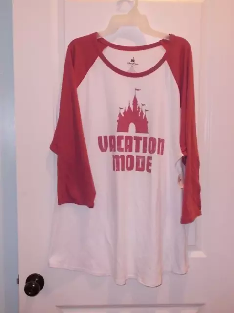 Disney Parks Authentic Womens Size 3X FantasyLand Vacation Mode Raglan T-Shirt