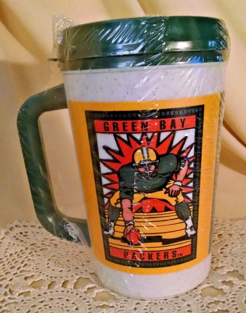 GREEN BAY PACKERS Travel Mug NOS Sealed Eleven Coffee Aladdin