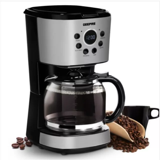 Geepas 1.5L Filter Coffee Machine 900W Programmable Drip Coffee Maker for Instan