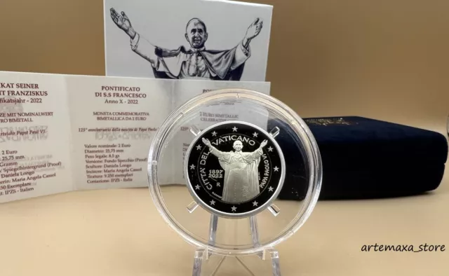 2 Euro Gedenkmünze Vatikan 2022 - Papst Paul VI - Proof