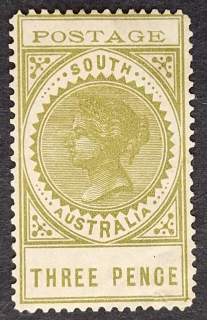 1904 South Australia 3d Olive Long THIN POSTAGE Stamp P12 Mint